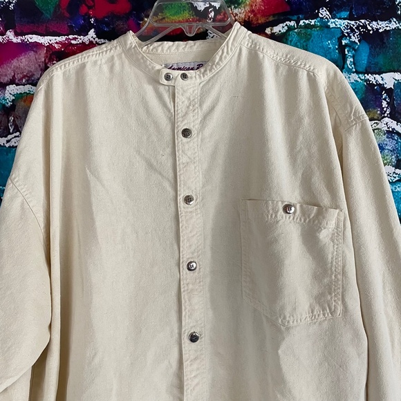 Vintage 90's American Rebel Sacrifice Nothing Silk Button Down Shirt Large - Picture 5 of 8